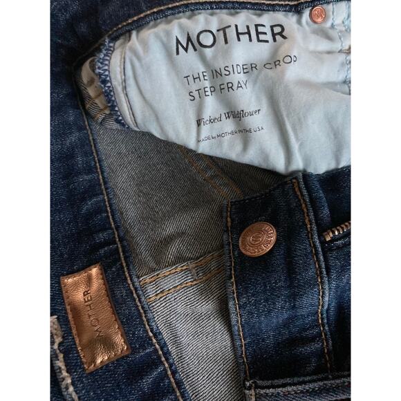 MOTHER Denim The Insider Crop Step Fray Jeans 25 Wicked Wildflower - Picture 7 of 9